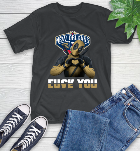 NBA New Orleans Pelicans Deadpool Love You Fuck You Basketball Sports T-Shirt