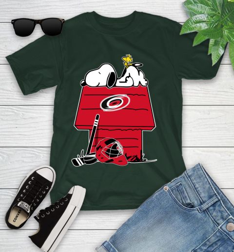 Carolina Hurricanes NHL Hockey Snoopy Woodstock The Peanuts Movie Youth T-Shirt 5