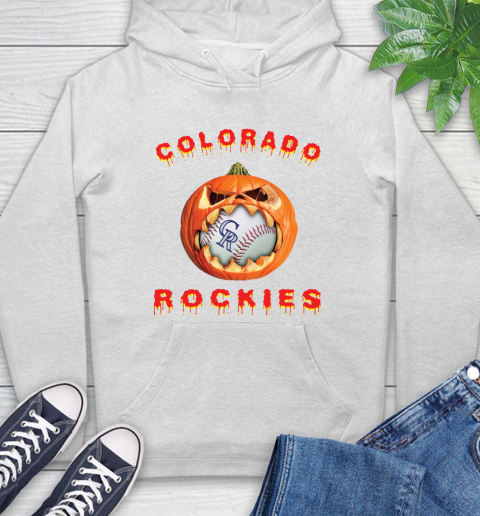 MLB Colorado Rockies Halloween Pumpkin Baseball Sports Hoodie