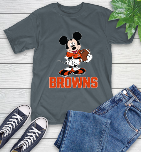 NFL Football Cleveland Browns Cheerful Mickey Mouse Shirt T-Shirt 7