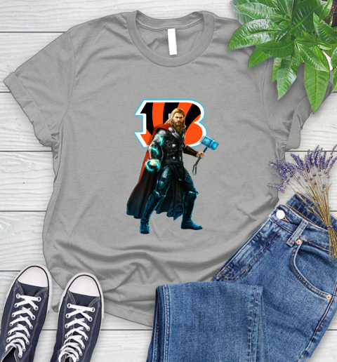 NFL Thor Avengers Endgame Football Cincinnati Bengals Women's T-Shirt 10