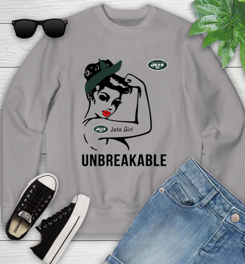 NFL New York Jets Girl Unbreakable Football Sports Youth Sweatshirt 2