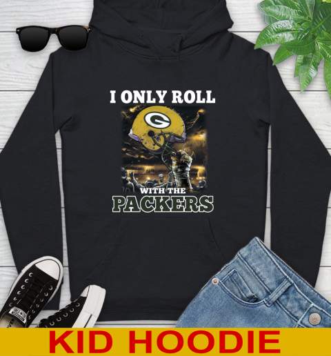 Green Bay Packers NFL Football I Only Roll With My Team Sports Youth Hoodie