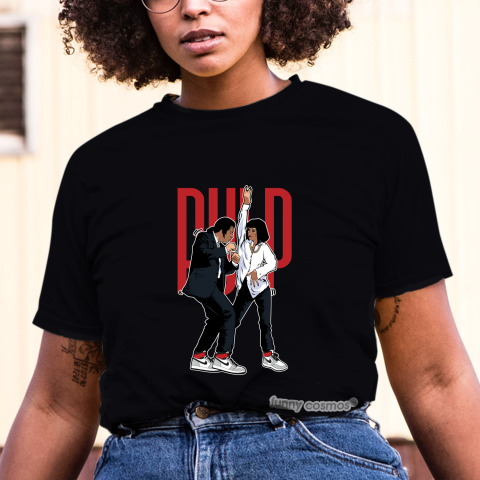 Air Jordan 1 Smoke Grey Matching Sneaker Tshirt Pulp Fiction Dance Gray and White Jordan Tshirt