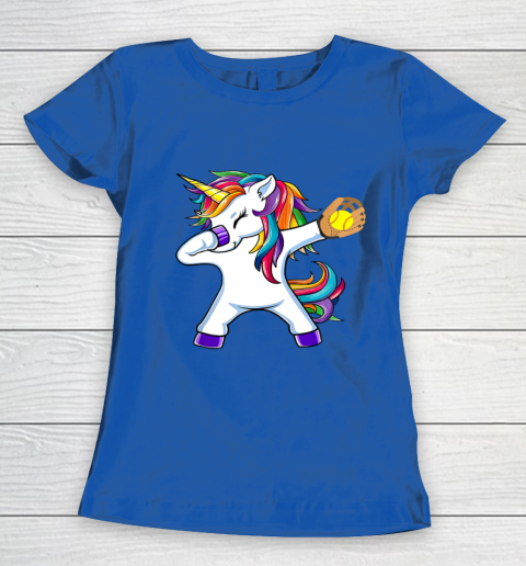 Dabbing Unicorn Softball T Shirt Funny Dab Gift Women's T-Shirt 9