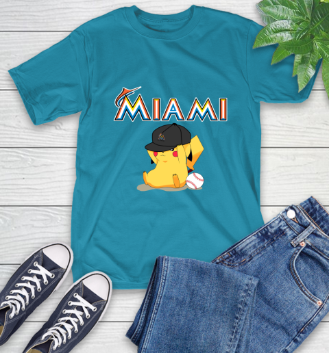 MLB Pikachu Baseball Sports Miami Marlins T-Shirt 8