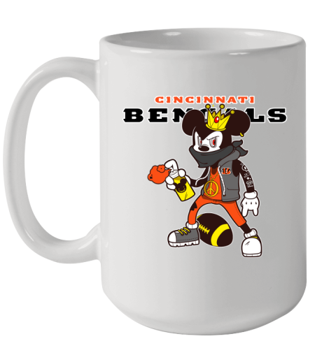 Cincinnati Bengals NFL Football Mickey Peace Sign Sports Ceramic Mug 15oz