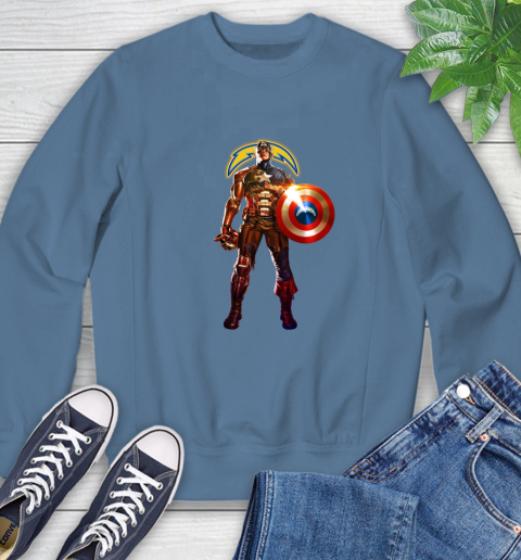 NFL Captain America Marvel Avengers Endgame Football Sports Los Angeles Chargers Sweatshirt 7