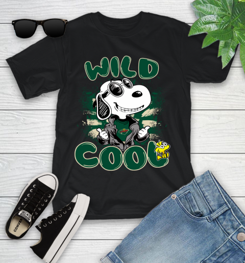 NHL Hockey Minnesota Wild Cool Snoopy Shirt Youth T-Shirt