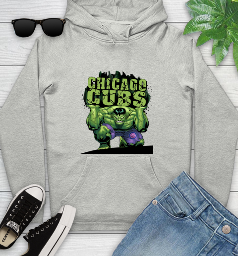 Chicago Cubs MLB Baseball Incredible Hulk Marvel Avengers Sports Youth Hoodie