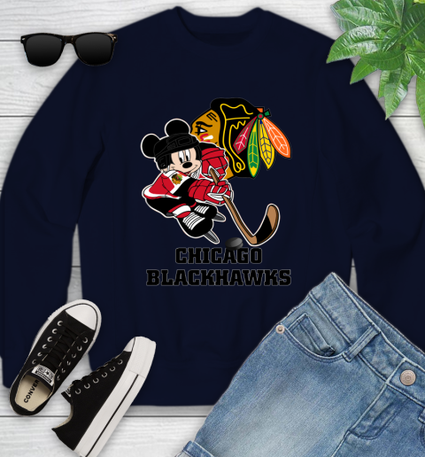 NHL Chicago Blackhawks Mickey Mouse Disney Hockey T Shirt Sweatshirt
