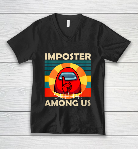 Impostor Among us funny vintage game sus V-Neck T-Shirt
