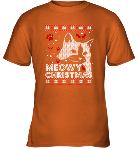 Meowy Christmas Ugly Christmas Holiday Adult Crewneck Youth T-Shirt