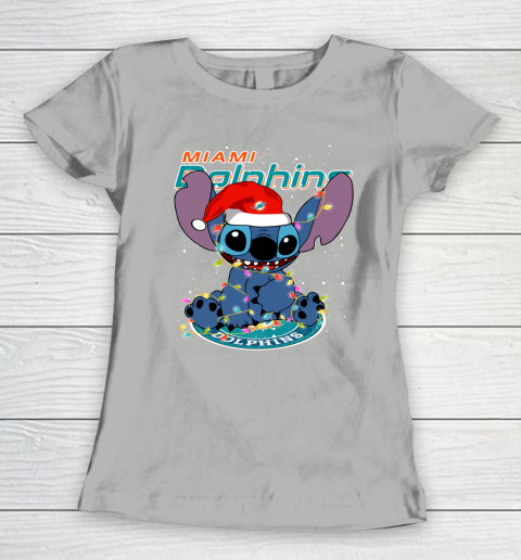 Miami Dolphins NFL Football noel stitch Christmas Women's T-Shirt 8
