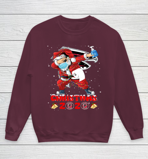 Atlanta Falcons Funny Santa Claus Dabbing Christmas 2020 NFL Youth Sweatshirt 4