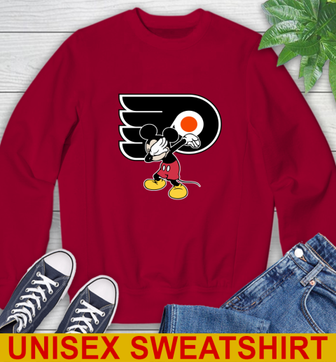 Philadelphia Flyers NHL Hockey Dabbing Mickey Disney Sports Sweatshirt 7