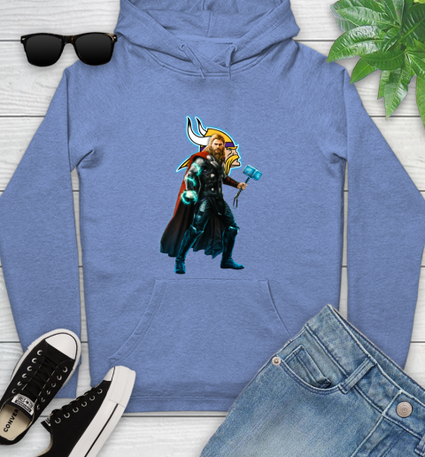 NFL Thor Avengers Endgame Football Minnesota Vikings Youth Hoodie 12