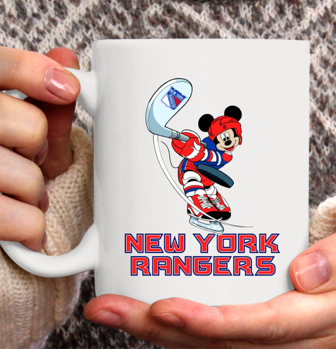 NHL Hockey New York Rangers Cheerful Mickey Mouse Shirt Ceramic Mug 15oz 2