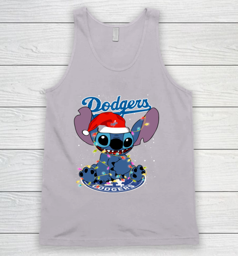 Los Angeles Dodgers MLB noel stitch Baseball Christmas Tank Top 2