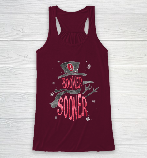 Oklahoma Sooners Christmas Snowman Racerback Tank 2