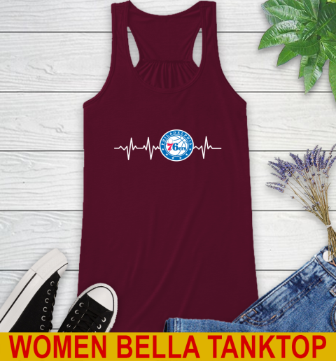Philadelphia 76ers NBA Basketball Heart Beat Shirt Racerback Tank 2