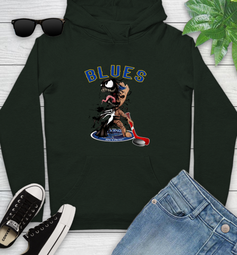 NHL St.Louis Blues Hockey Venom Groot Guardians Of The Galaxy Youth Hoodie 13