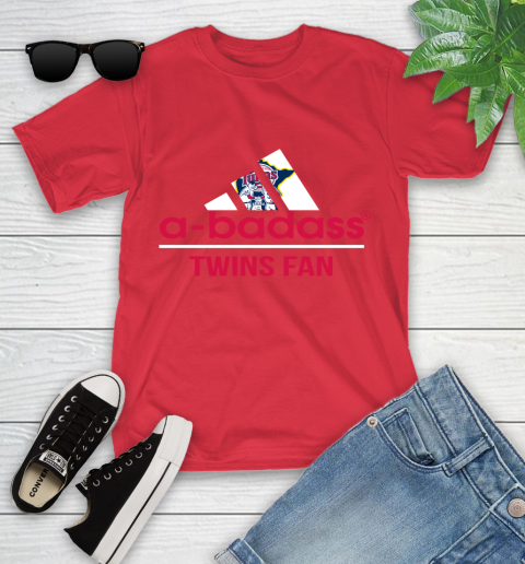 MLB A Badass Minnesota Twins Fan Adidas Baseball Sports Youth T-Shirt 13