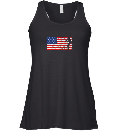 Baseball Pitcher Shirt, American Flag, 4th of July, USA, Racerback Tank