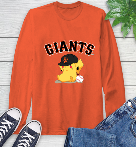 MLB Pikachu Baseball Sports San Francisco Giants Long Sleeve T-Shirt 5