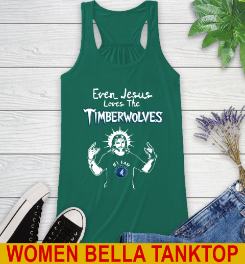 Minnesota Timberwolves NBA Basketball Even Jesus Loves The Timberwolves Shirt Racerback Tank 5