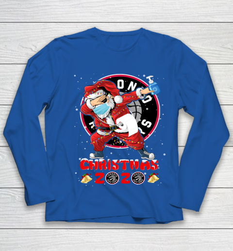 Toronto Raptors Funny Santa Claus Dabbing Christmas 2020 NBA Youth Long Sleeve 7