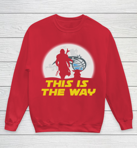 Orlando Magic NBA Basketball Star Wars Yoda And Mandalorian This Is The Way Youth Sweatshirt 7