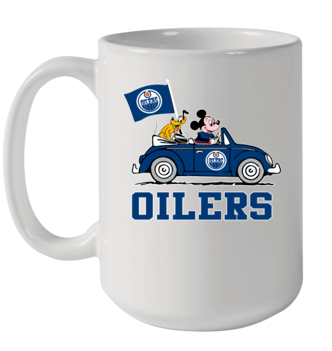 NHL Hockey Edmonton Oilers Pluto Mickey Driving Disney Shirt Ceramic Mug 15oz