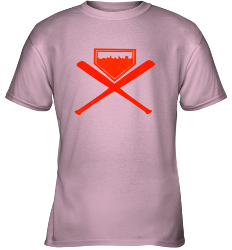 610b plate vintage sf skyline shirt san francisco baseball home youth t shirt 26 front light pink