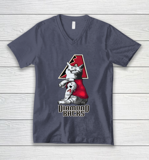 MLB Baseball My Cat Loves Arizona Diamondbacks V-Neck T-Shirt 7