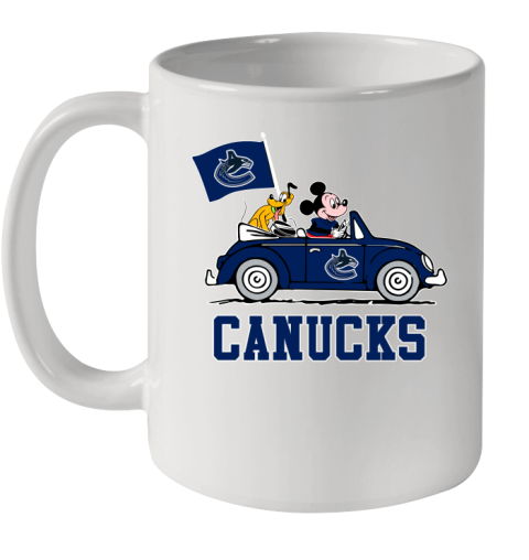 NHL Hockey Vancouver Canucks Pluto Mickey Driving Disney Shirt Ceramic Mug 11oz