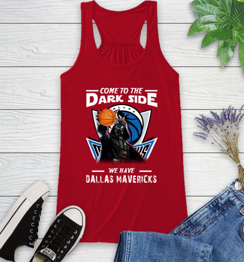 NBA Come To The Dark Side We Have Dallas Mavericks Star Wars Darth Vader Basketball Racerback Tank 5