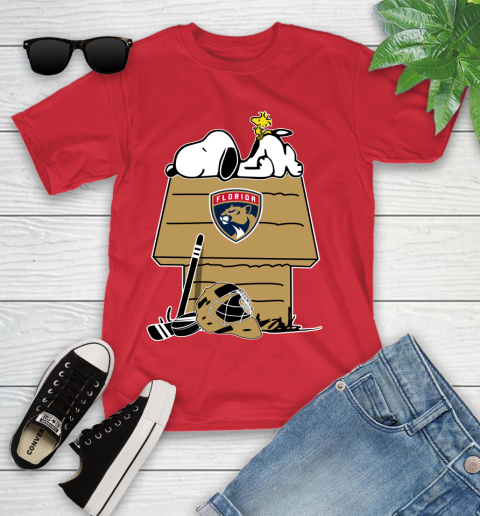 Florida Panthers NHL Hockey Snoopy Woodstock The Peanuts Movie Youth T-Shirt 10