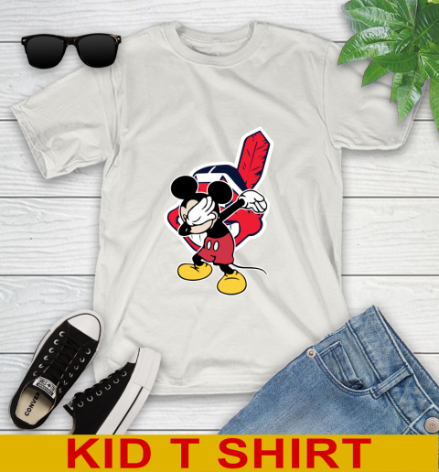 Cleveland Indians MLB Baseball Dabbing Mickey Disney Sports Youth T-Shirt 12