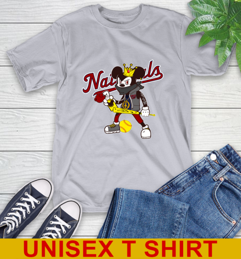 Washington Nationals MLB Baseball Mickey Peace Sign Sports T-Shirt - Image 7