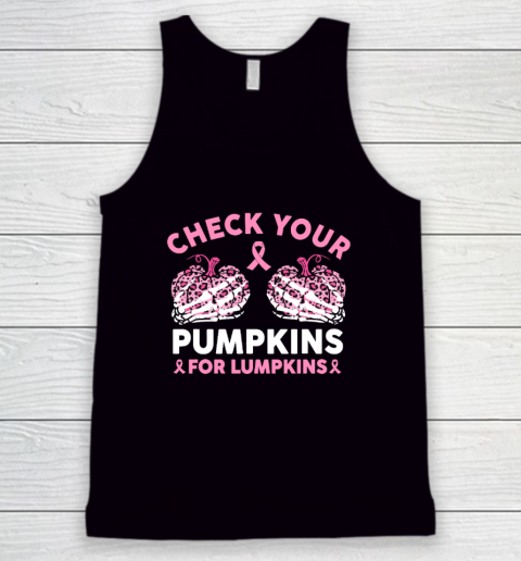 Check Your Pumpkins Breast Cancer Awareness Halloween Tank Top