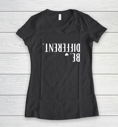 Funny Upside Down Be Different Women's V-Neck T-Shirt 4