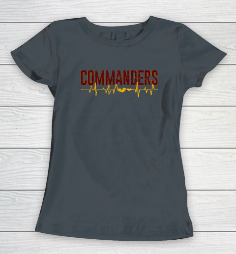 Vintage Commanders' Heart Beat Distressed Sports Spirit Women's T-Shirt 3