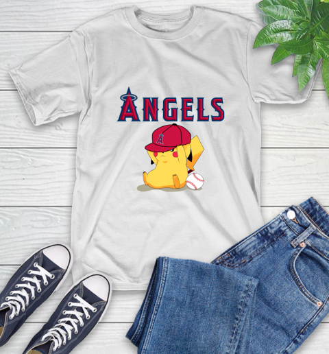 MLB Pikachu Baseball Sports Los Angeles Angels T-Shirt