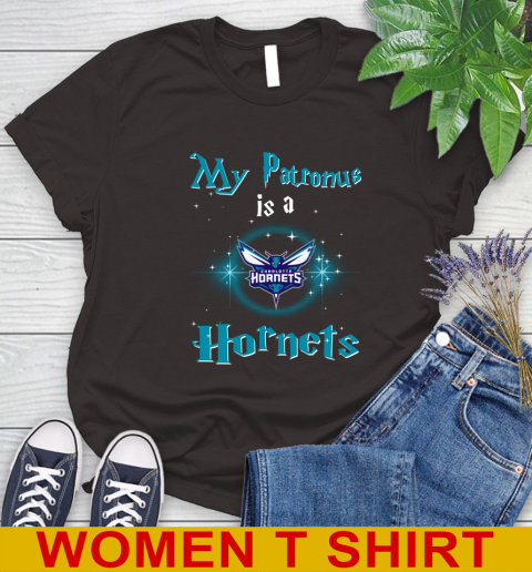 NBA Basketball Harry Potter My Patronus Is A Charlotte Hornets Women's T-Shirt 9