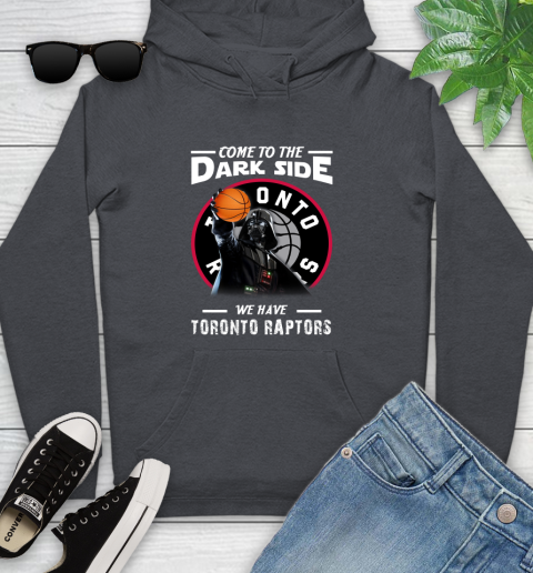 NBA Come To The Dark Side We Have Toronto Raptors Star Wars Darth Vader Basketball Youth Hoodie 10