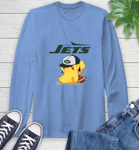 NFL Pikachu Football Sports New York Jets Long Sleeve T-Shirt 11