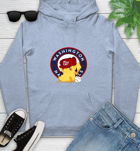 MLB Pikachu Baseball Sports Washington Nationals Youth Hoodie 10