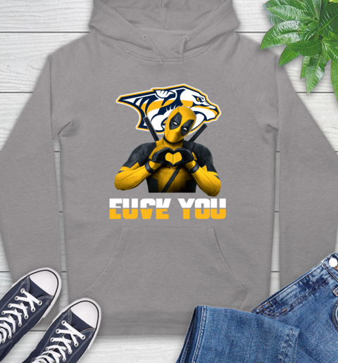 NHL Nashville Predators Deadpool Love You Fuck You Hockey Sports Hoodie 6