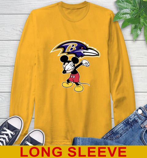Baltimore Ravens NFL Football Dabbing Mickey Disney Sports Long Sleeve T-Shirt 3